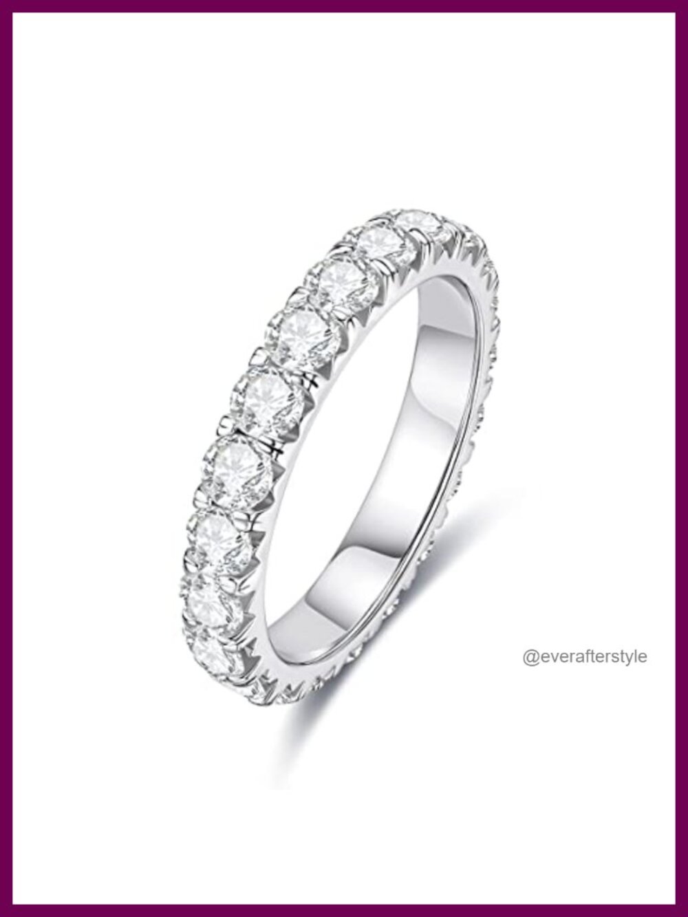 Moissanite Eternity Wedding Band Ring D Color 925 Sterling Silver